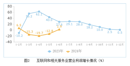2024年上半年互联网行业数据出炉:业务收入平稳增长,区域发展呈现新态势(图2) 上半年互联网业务收入保持平稳增长