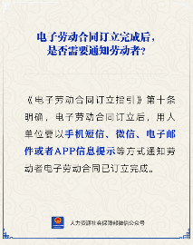 【人社日课】电子劳动合同订立完成后需要通知劳动者吗？(图1)