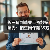 长三角制造业工资数据曝光:销售岗年薪35万,审计岗紧随其后(图1) 长三角制造业工资数据曝光:销售岗年薪35万,审计岗紧随其后(图1)