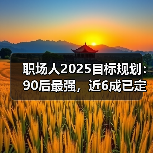 职场人2025目标规划:90后最强,近6成已定计划(图2) 职场人2025目标规划:90后最强,近6成已定计划(图2)
