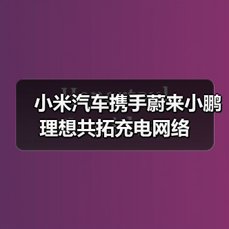 小米汽车携手蔚来小鹏理想共拓充电网络(图3) 小米汽车携手蔚来小鹏理想共拓充电网络(图3)