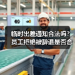 临时出差通知合法吗？员工拒绝被辞退是否合规？（图1）